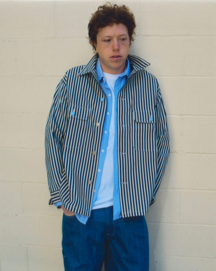 Natural / Indigo 12oz Jacquard Denim Overshirt - Randy's Garments