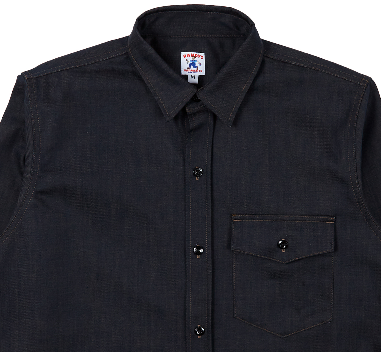 Candiani 10oz Tinted Denim 1-Pocket Shirt - Randy's Garments