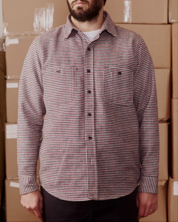 Heavy Brushed Houndstooth 3-Pocket Work Shirt - Randy's Garments