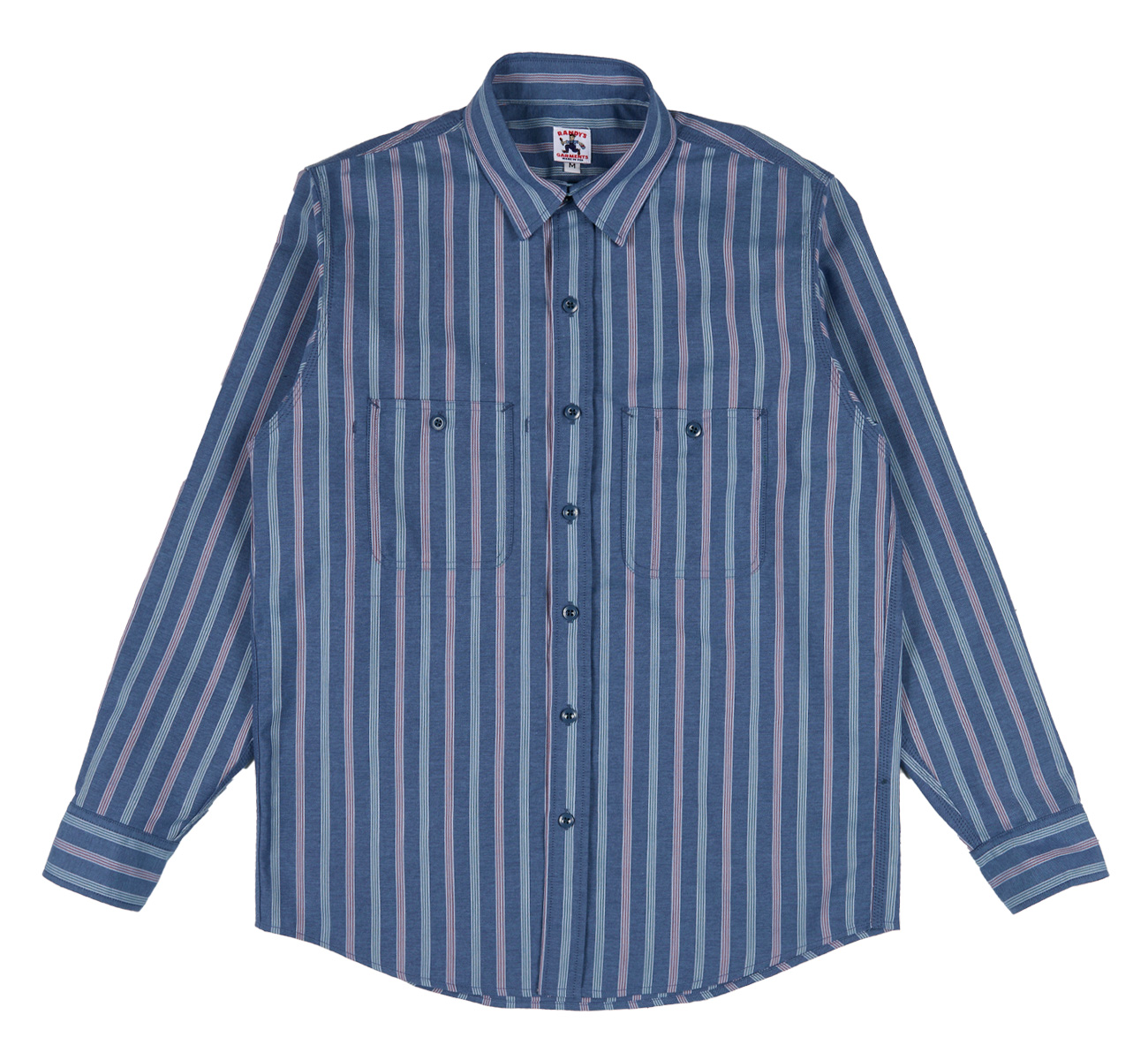 Stripe Jacquard Oxford Cloth 3-Pocket Work Shirt - Randy