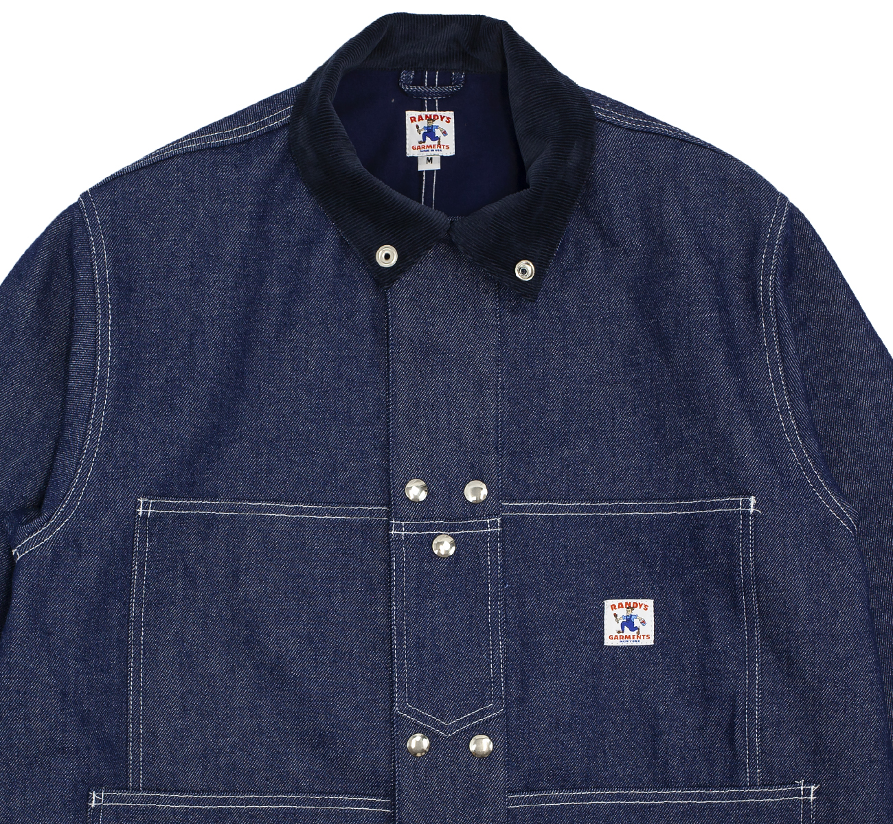 RANDY コート Fully Lined Indigo Raw American Denim Double-Snap Chore Coat